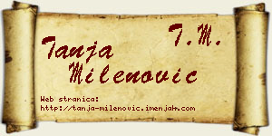 Tanja Milenović vizit kartica